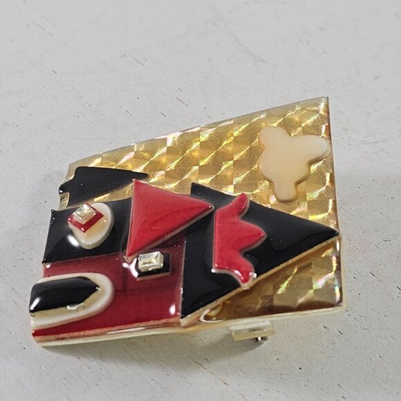 House Pins by Lucinda Brooch Red Black Crown Cloud Tree Art Deco House Design - Picture 6 of 9